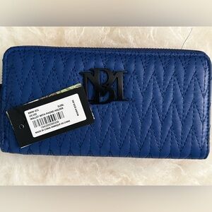 Badgley Mischka Electric Blue Quilted Phone Holder Wallet